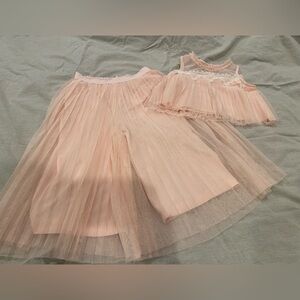 Abel and Lula Tulle Pleated trouser suit pink dress pants size 4 Girls